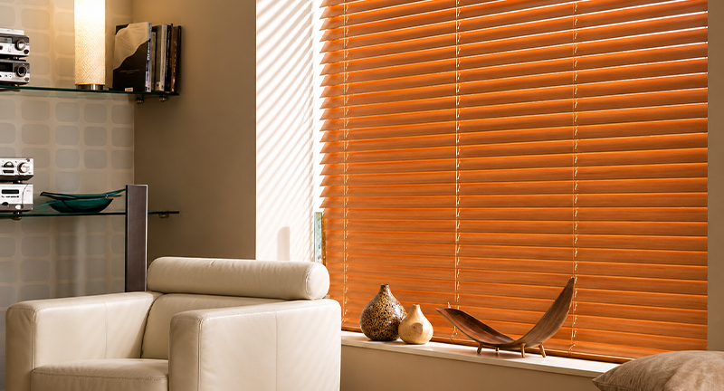 Decorquip Real Wood Venetian blind in a contemporary living room